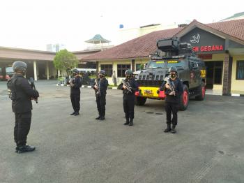 Gegana Lampung Amankan Kunjungan Kerja Menteri Lingkungan Hidup dan Kehutanan